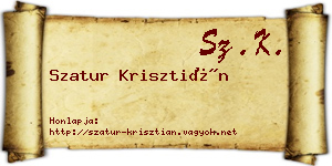 Szatur Krisztián névjegykártya