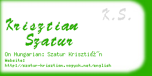 krisztian szatur business card